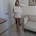 Retro Color-Block Striped Knit Sweater – Oversized Pullover With Half-Zip & Collar, Cotton Blend Casual Top For Women & Men_ecoleips.com