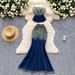 Women's Clothing Pure And Slim Fit Sleeveless Denim Tube Top Vest High Waist Fishtail Skirt_ecoleips.com