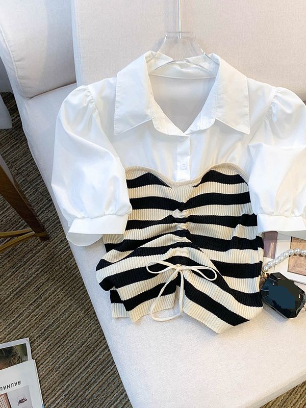 Women's Clothing Summer Design Short Style Sweet Hot Girl Pure Desire Style Shirt Ice Silk Knitted Women_ecoleips.com