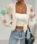 3D Floral Embroidered Cardigan – Oversized Knit Sweater With Handcrafted Appliqués (4 Sizes, Breathable Polyester Blend, V-Neck)_ecoleips.com