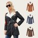 Women’s Faux Leather Jacket With Belt & Double Zipper – Plush Lined Winter Coat, Notch Lapel Long Sleeve (Casual & Commuter Style)_ecoleips.com