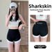 Women's Three Tone Color Block Sharkskin Pants Anti-Exposure Design Tummy Control Hip Lift Thin Sports Yoga Outerwear With Safety Shorts_ecoleips.com