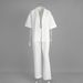 Cross-Border Cotton European American 2025 Spring And Summer New Loose Short-Sleeved Shirt Long Pants Casual Set_ecoleips.com