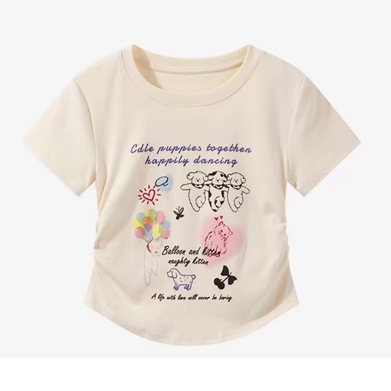 Women's Fashion 2-Piece Set, Graphic Print Crop Top With Denim Jeans, Cute Casual Outfit Comfort Meets Day-Long Wear_ecoleips.com