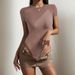 Women's Round Neck Short Sleeve Bodysuit Slim Fit Base Layer Summer Hot Girl Casual Jumpsuit Romper_ecoleips.com