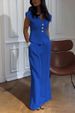 Women's Clothing Casual High End Suit V Neck Cap Sleeve Two Piece Suit_ecoleips.com