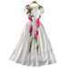 French Style Women's Vintage Dress Pink Floral Slim Fit Waist Defining Full Skirt Youthful Long New 2025_ecoleips.com