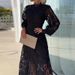 Fashion Lace Embroidery Long Dress Elegant Half Turtleneck Hollow Out Women Dress New Spring Ladies Lantern Sleeve Party Dresses_ecoleips.com