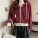 Foreign Trade Real Shot Cotton Hooded Drawstring Sweatshirt For Women, Spring And Autumn Thin Style, Stylish Loose Short_ecoleips.com