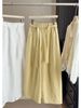 Women's High Waist Slimming Casual Trousers Japanese Korean Style Washed Cotton Loose Wide Leg Curved French Relaxed Feel for Spring Autumn_ecoleips.com