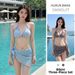 Retro Plaid Three Piece Swimsuit Set Cute Girly Bikini with Small Bust Push up for Women_ecoleips.com