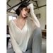Thin Perspective Long Sleeved T-shirt For Women's Summer Loose Casual Korean Base Sun Protection Cover Up Top For Women_ecoleips.com