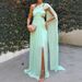 Women's Clothing Fashion Tube Top Pleated Dress Ribbon Slit Slim Fit Female_ecoleips.com