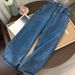 2025 Women's Straight-Leg Jeans, Versatile Student Korean Style Loose Slimming Wide-Leg Pants, Vintage Casual Dad_ecoleips.com