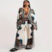 European And American Cross-border Women's Clothing, Ethnic Style Retro Patterned Set, Loose Bat-sleeve Shawl Shirt,_ecoleips.com