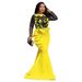 Verve 2025 Plus Size Women's Floral Edge Mesh Sheer Ruffle Dress Gown_ecoleips.com