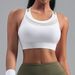 's Best-selling European Size Fixed Chest Pad Sports Bra With Beautiful Back And Thin Straps, Shockproof Yoga Tank_ecoleips.com