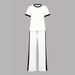 Women's European American Style Spring Summer Short Sleeve T-Shirt Casual Pullover Two Piece Set Elegant_ecoleips.com