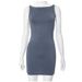 Summer Sexy Elegant Solid Color Sleeveless Vest Dress for Women Tight Fitting Short Dress European And American Style_ecoleips.com