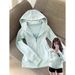 Pink Slim-fit Jacket Women's Autumn And Winter 2026 New Hooded Front Shoulder Sweater Velvet Korean Wear Waist Top_ecoleips.com