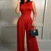 Women's Floral Print Jumpsuit Sleeveless Long Pants Romper With Zip Detail Stretchy Spandex Casual Wear Multiple Colors And Sizes_ecoleips.com
