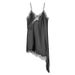 Women's Sexy Satin Lace Panel Halter Backless Asymmetrical Mini Dress – Elegant Party Gown_ecoleips.com
