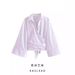 Verve 2025 Summer New Women's Fashion Versatile Double Placket Poplin Shirt 8514102 250_ecoleips.com