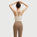 Juyitang Women's Color Block Yoga Sports Suit Fitness Push Up Vest And Pants Two Piece Set Shockproof New_ecoleips.com