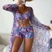 Verve Swimsuit Women Sexy Print Three-Piece Bikini Boxer Briefs Swimwear_ecoleips.com