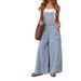 Women's Unique Street Style Wide Leg Denim Overalls Ins Fashion With Pockets Cotton Casual_ecoleips.com