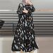 In Stock Cross-Border New Printed Middle Eastern Muslim Malay Full Sleeve Round Neck Robe Long Dress Factory Wholesale_ecoleips.com