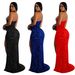 Elegant Rhinestone Sequin Sleeveless Long Dress For Women - Chic Solid Color Party & Evening Gown With Slit Neckline, Flattering A-Line Silhouette_ecoleips.com
