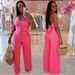 Women's Fashion Halter Neck Tie-Up Top & Pants Set - Elegant Casual Two-Piece Outfit For Summer_ecoleips.com