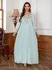 Muslim Robe Women's Simple Embroidered Dress Kaftan Dresses_ecoleips.com