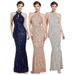 Women's Clothing Sequin Evening Dress Bridesmaid Dress Banquet Party Fishtail Dress_ecoleips.com
