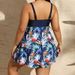 Women's Plus Size Leopard Print Bikini Slimming Conservative Skirt Style Swimwear_ecoleips.com
