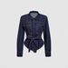 Waist-Defining Denim Jacket With Detachable Belt – Effortless Chic For Global Citizens (Versatile Blue Blazer,Seasonal Staple)_ecoleips.com