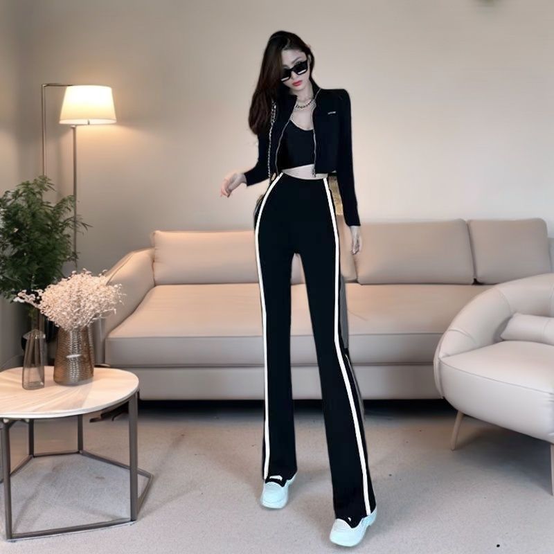 Women's Fitness Leisure Sports Set, Spring Autumn 2024 Korean Version, Fashionable And Slimming Sweatshirt Running_ecoleips.com