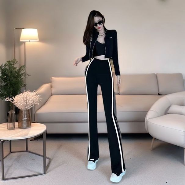 Women's Fitness Leisure Sports Set, Spring Autumn 2024 Korean Version, Fashionable And Slimming Sweatshirt Running_ecoleips.com