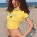 Cross-Border Short Slim Fit Letter European And American Y2K Women's Summer T-Shirt Crop Top Sexy Streetwear_ecoleips.com