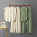Women's Clothing Knitted Two Piece Set Sleeveless Vest Top & Wide Leg Pants Loose Fit Summer Fashion_ecoleips.com