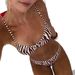 Zebra Print Strapback Bikini Swimsuit Set Women's Sexy Cross Border European American Style No Padded 206_ecoleips.com