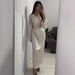 Women's Clothing Women's Long Satin Dress With Chain Detailing Elegant Waist Cinching Solid Color Style Spring Dress_ecoleips.com