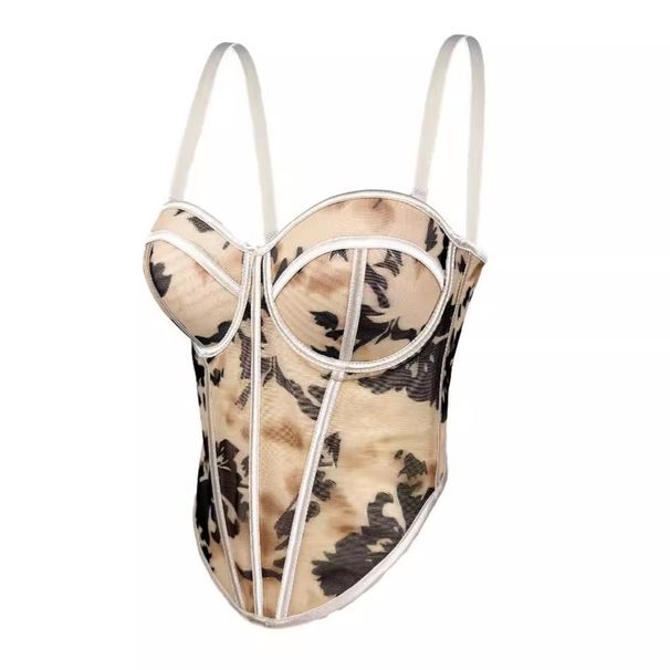 Women's Clothing Gold Stamped Printed Tube Top Camouflage High End Outer Wear Suspenders Autumn And Winter Sexy Inner Wear Fishbone Bra_ecoleips.com