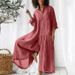 Women's Clothing Women's Loose Fit Cotton Linen Shirt Jumpsuit Style Solid Color Casual Long Sleeved Mid Length_ecoleips.com