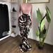 Women's Clothing Women's Elegant Patchwork Printed Maxi Dress Long Sleeved Pleated Evening Gown Style Fashion_ecoleips.com