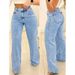 Plus-Size High-Waisted Straight Leg Jeans – Workwear Essential In Washed Black & Blue (S-5XL)_ecoleips.com