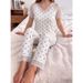 Women's Sexy Lace Pajamas 2026 Summer Polka Dot Short Sleeve Top And Pants Sleepwear 2 Piece Set Casual Breathe Home Wear_ecoleips.com