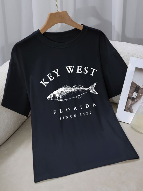 Women's Casual Round Neck Short Sleeve T-Shirt Multi-Color Style Simple Fashionable Sports Top Solid Printed Loose Fit_ecoleips.com