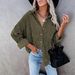 2026 Cross-Border Corduroy Shirt, Solid Color, Turn-Down Collar, Buttoned Casual Jacket, New European And American_ecoleips.com